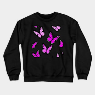 Warm Purple Butterfly Pattern Crewneck Sweatshirt